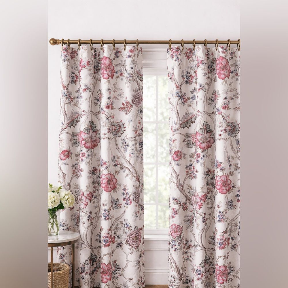 Pottery Barn Resi Palampore Linen/Cotton Curtain Panel 50 x 84" Ivory NWT
